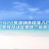 2022年深圳市核准入户条件及认定条件一览表