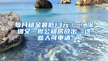 每月租金最低13元／㎡！深圳又一批公租房放出，这些人可申请