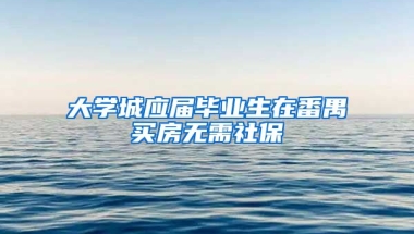 大学城应届毕业生在番禺买房无需社保