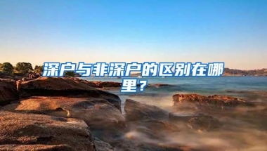 深户与非深户的区别在哪里？