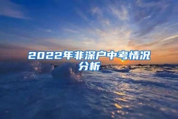 2022年非深户中考情况分析