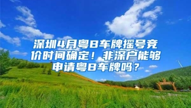 深圳4月粤B车牌摇号竞价时间确定！非深户能够申请粤B车牌吗？