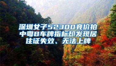 深圳女子52300竞价拍中粤B车牌指标却发现居住证失效、无法上牌