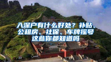 入深户有什么好处？补贴、公租房、社保、车牌摇号这些你都知道吗