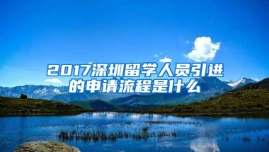 2017深圳留学人员引进的申请流程是什么