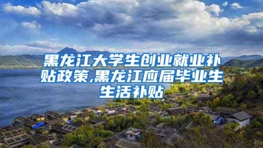 黑龙江大学生创业就业补贴政策,黑龙江应届毕业生生活补贴