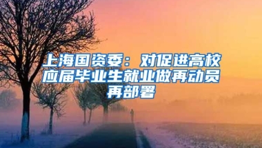上海国资委：对促进高校应届毕业生就业做再动员再部署
