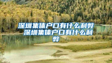 深圳集体户口有什么利弊 深圳集体户口有什么利弊