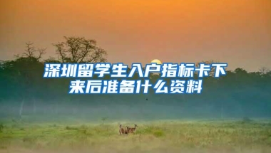 深圳留学生入户指标卡下来后准备什么资料
