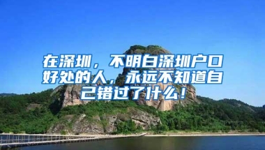 在深圳，不明白深圳户口好处的人，永远不知道自己错过了什么！