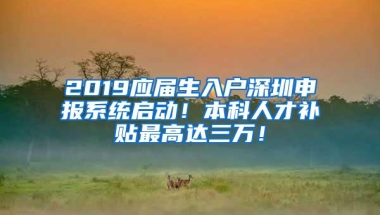 2019应届生入户深圳申报系统启动！本科人才补贴最高达三万！