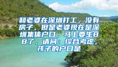 和老婆在深圳打工，没有房子，但是老婆现在是深圳集体户口，马上要生BB了，请问：综合考虑，孩子的户口是