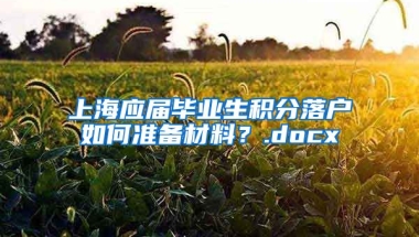 上海应届毕业生积分落户如何准备材料？.docx