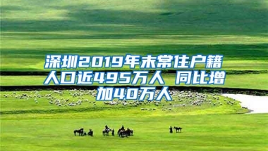 深圳2019年末常住户籍人口近495万人 同比增加40万人