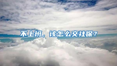 不上班，该怎么交社保？