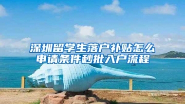 深圳留学生落户补贴怎么申请条件秒批入户流程