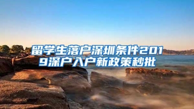 留学生落户深圳条件2019深户入户新政策秒批