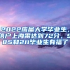 2022应届大学毕业生，落户上海需达到72分，985和211毕业生有福了