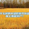 什么样的中级职称可以参加上海居转户？