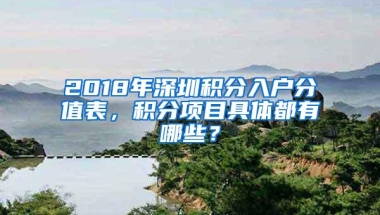 2018年深圳积分入户分值表，积分项目具体都有哪些？