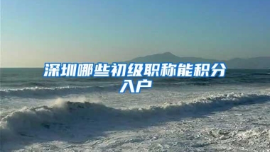 深圳哪些初级职称能积分入户
