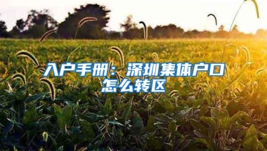 入户手册：深圳集体户口怎么转区