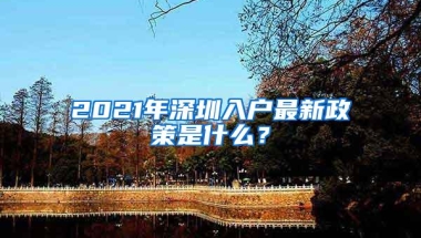 2021年深圳入户最新政策是什么？