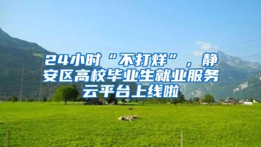 24小时“不打烊”，静安区高校毕业生就业服务云平台上线啦
