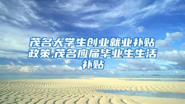 茂名大学生创业就业补贴政策,茂名应届毕业生生活补贴