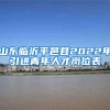 山东临沂平邑县2022年引进青年人才岗位表