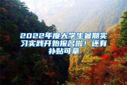 2022年度大学生暑期实习实践开始报名啦！还有补贴可拿→