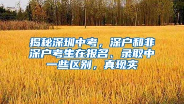 揭秘深圳中考，深户和非深户考生在报名、录取中一些区别，真现实