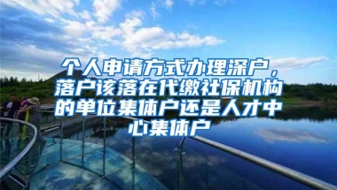 个人申请方式办理深户，落户该落在代缴社保机构的单位集体户还是人才中心集体户