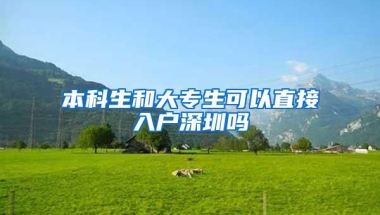 本科生和大专生可以直接入户深圳吗