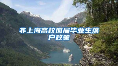 非上海高校应届毕业生落户政策