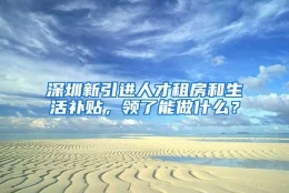 深圳新引进人才租房和生活补贴，领了能做什么？