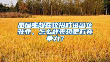 应届生想在校招时进国企驻非，怎么样表现更有竞争力？