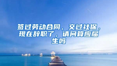签过劳动合同，交过社保，现在辞职了，请问算应届生吗