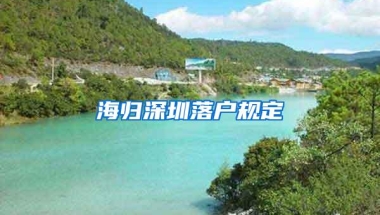 海归深圳落户规定