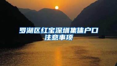 罗湖区红宝深圳集体户口注意事项