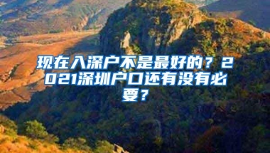 现在入深户不是最好的？2021深圳户口还有没有必要？