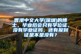 香港中文大学(深圳)的博士，毕业后会只有学位证，没有毕业证吗，还有报到证是不是没有？