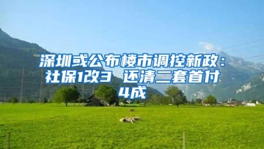 深圳或公布楼市调控新政：社保1改3 还清二套首付4成
