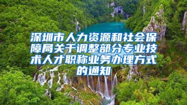 深圳市人力资源和社会保障局关于调整部分专业技术人才职称业务办理方式的通知