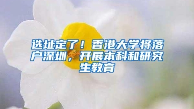 选址定了！香港大学将落户深圳，开展本科和研究生教育