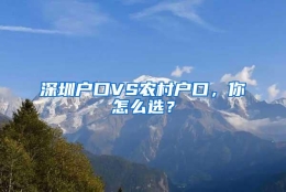 深圳户口VS农村户口，你怎么选？