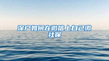 深户如何在微信上自己缴社保
