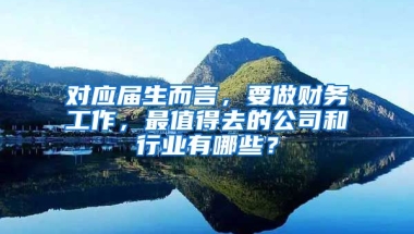 对应届生而言，要做财务工作，最值得去的公司和行业有哪些？