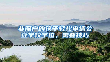 非深户的孩子轻松申请公立学校学位，需要技巧