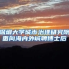 深圳大学城市治理研究院面向海内外诚聘博士后